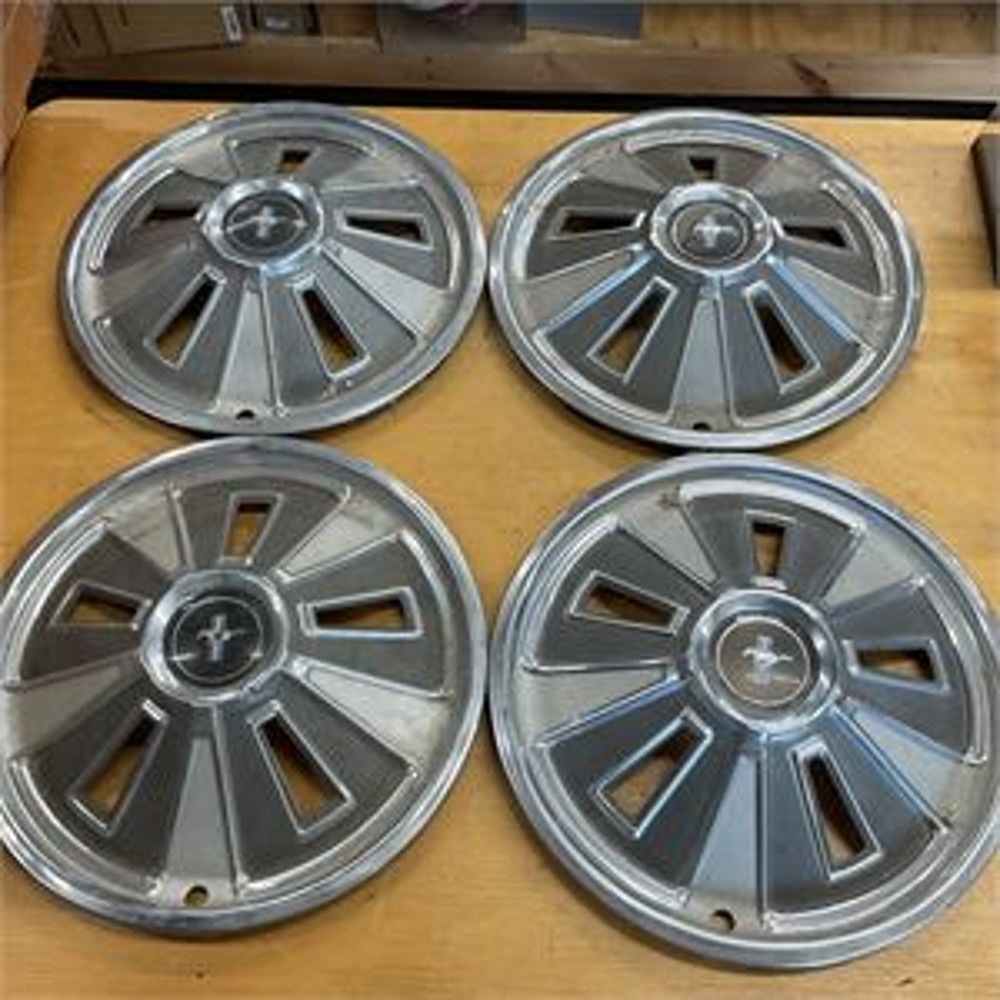 Vintage 1966 Ford Mustang Hubcaps Wheel Covers Set of 4 OEM Genuine Parts